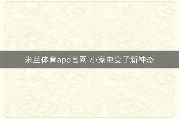 米兰体育app官网 小家电变了新神态