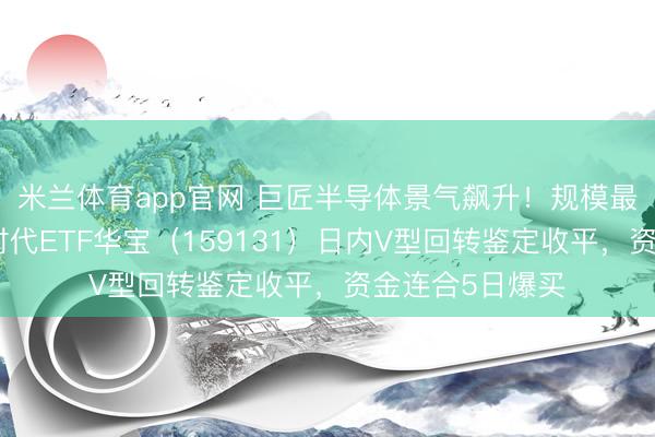 米兰体育app官网 巨匠半导体景气飙升！规模最大港股通讯息时代ETF华宝（159131）日内V型回转鉴定收平，资金连合5日爆买