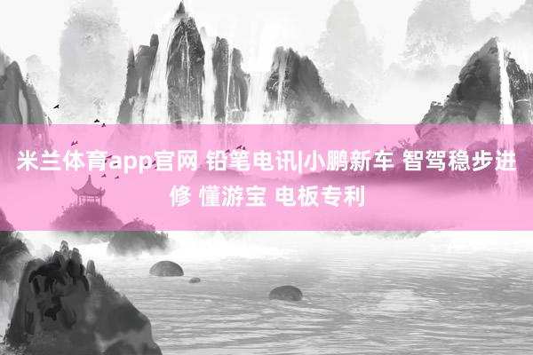 米兰体育app官网 铅笔电讯|小鹏新车 智驾稳步进修 懂游宝 电板专利