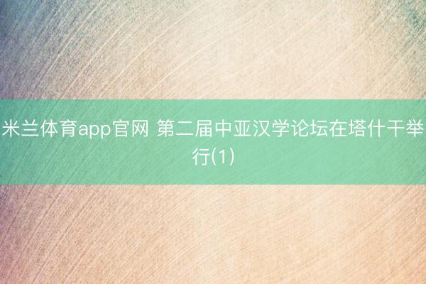 米兰体育app官网 第二届中亚汉学论坛在塔什干举行(1)