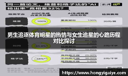 男生追逐体育明星的热情与女生追星的心路历程对比探讨